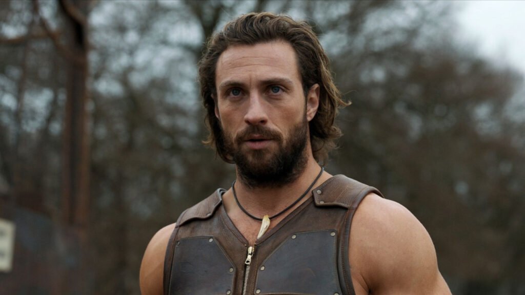 Aaron Taylor-Johnson starring as Sergei Kravinoff in the 2024 film Kraven the Hunter