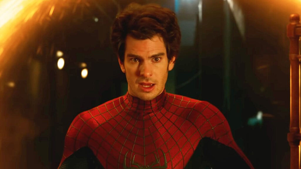 Andrew Garfield reprising his role as Peter Parker/Spider-Man in the 2021 film Spider-Man: No Way Home