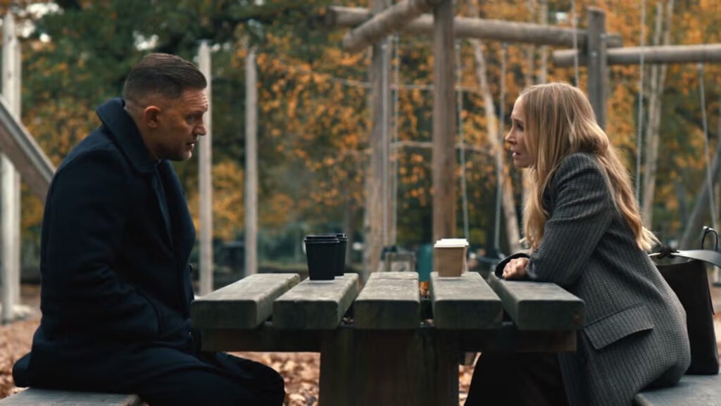 Tom Hardy and Joanne Froggatt in MobLand