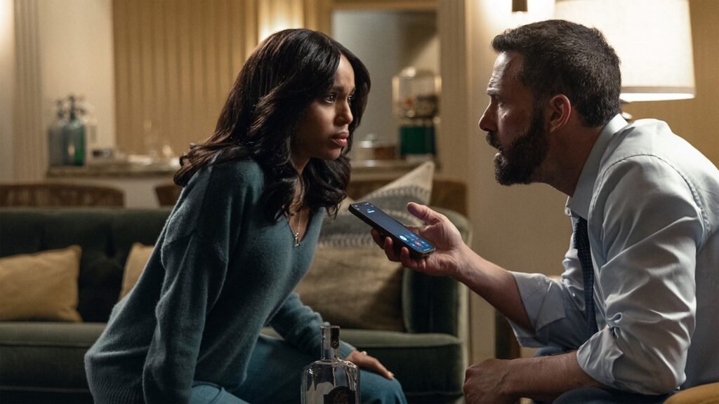 Ben Affleck as Mark Kimball and Kerry Washington as his wife Abigail in Animals