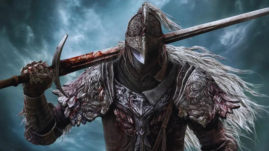 Tarnished in the iconic Raging Wolf armor set from FromSoftware’s acclaimed action role-playing game Elden Ring.