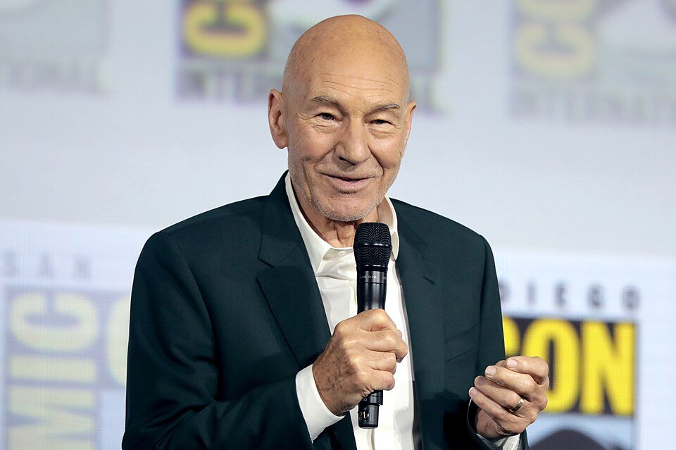 Patrick Stewart speaking at the 2019 San Diego Comic Con International, for "Star Trek: Picard", at the San Diego Convention Center in San Diego, California.