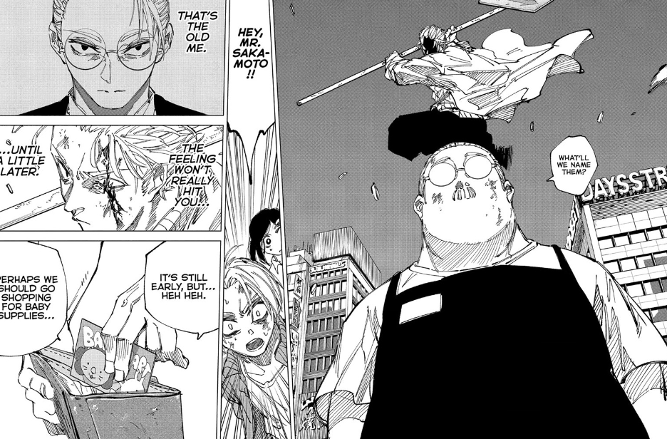 A panel from Sakamoto Days chapter 278