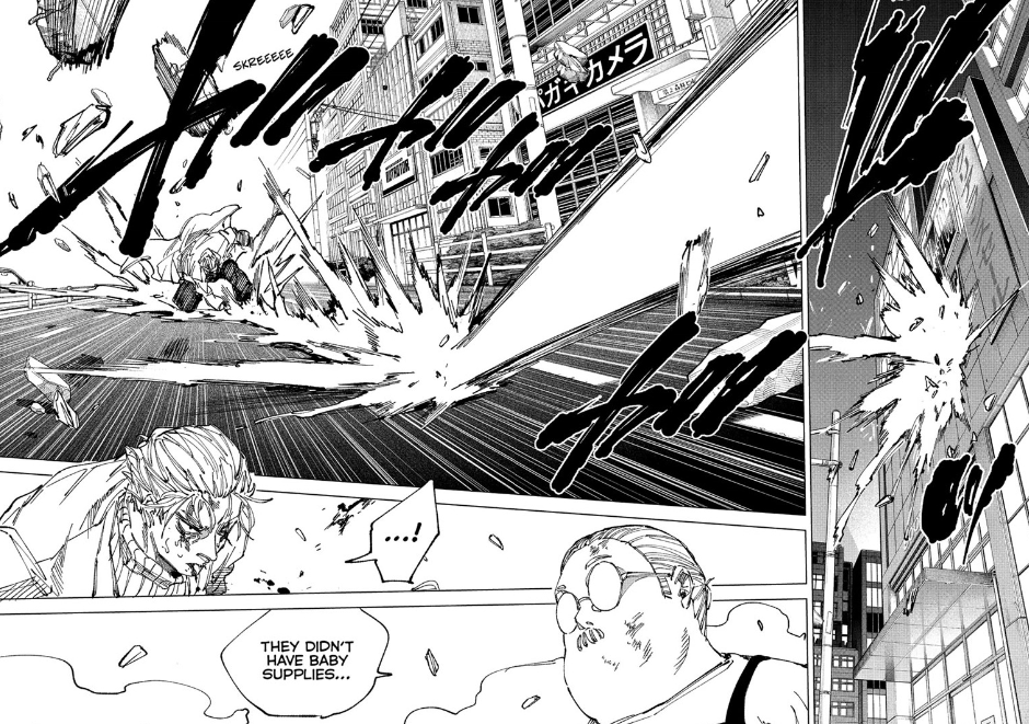 A panel from Sakamoto Days chapter 278