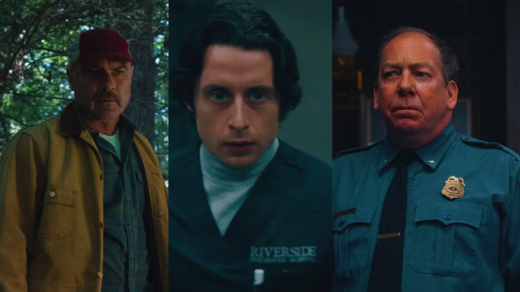 Liev Schreiber (as Detective Jonah Lynn), Rory Culkin (as Karl), and Bill Camp (as Chief Ellison) in Apple TV's Nocturne