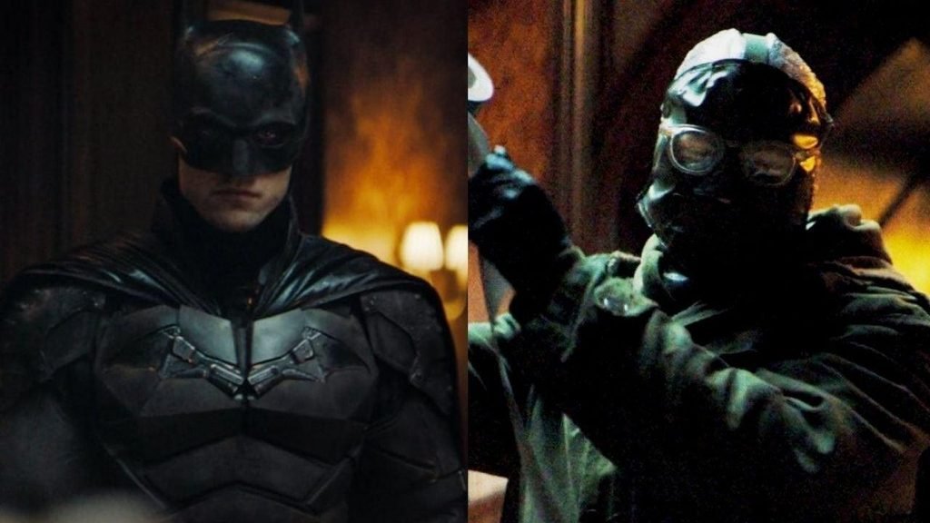 Batman and the masked Riddler in contrasting scenes from Matt Reeves' The Batman. And both may be in The Batman: Part II