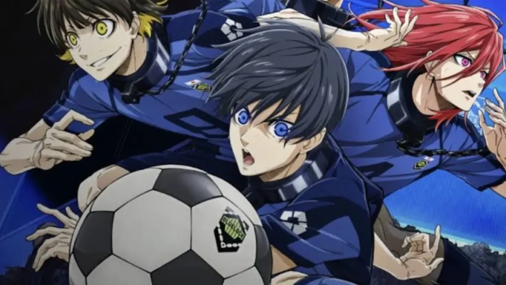 Yoichi Isagi, Meguru Bachira, and Ryosuke Kira in Blue Lock