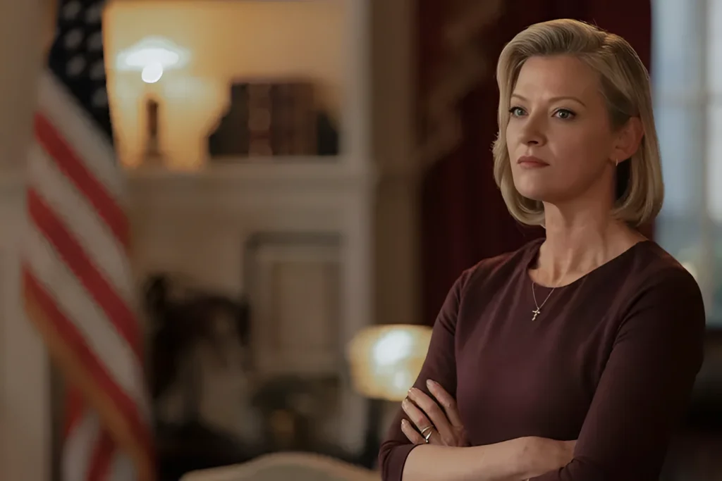 Gretchen Mol as Amanda Clark in Tulsa King season 4.