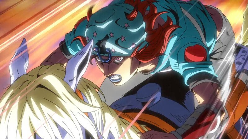 Johnny Joestar riding his horse during the race in JoJo's Bizarre Adventure Steel Ball Run